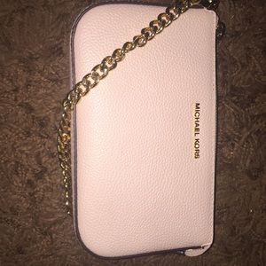 Michael kores jet set leather chain wallet